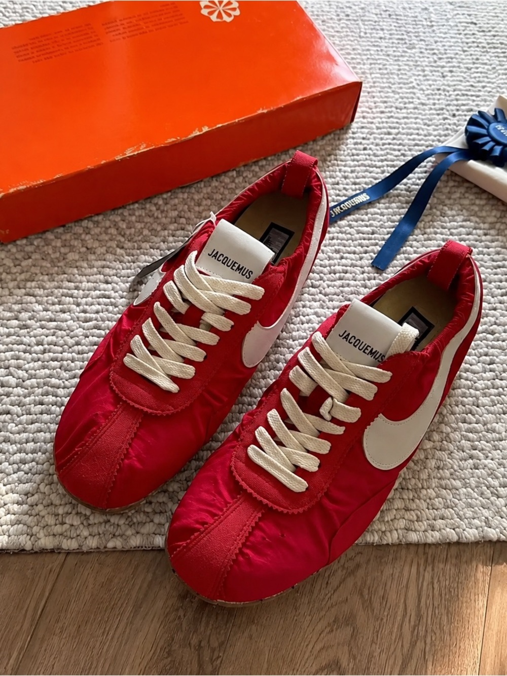 Jacquemus Red Low-Top Sneakers with White Accents